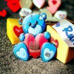 Beary Cute Challenge - Valentine Challenge Blue Teddy Bear with Run Medal and Yellow Ribbon