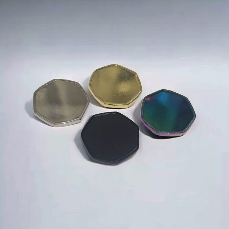 Set of Blank Hex Coins in Gold, Silver, and Rainbow Finishes