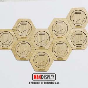 Modular Hexagonal Hanging Medal Holders Assembled wooden hexagon medal holder display