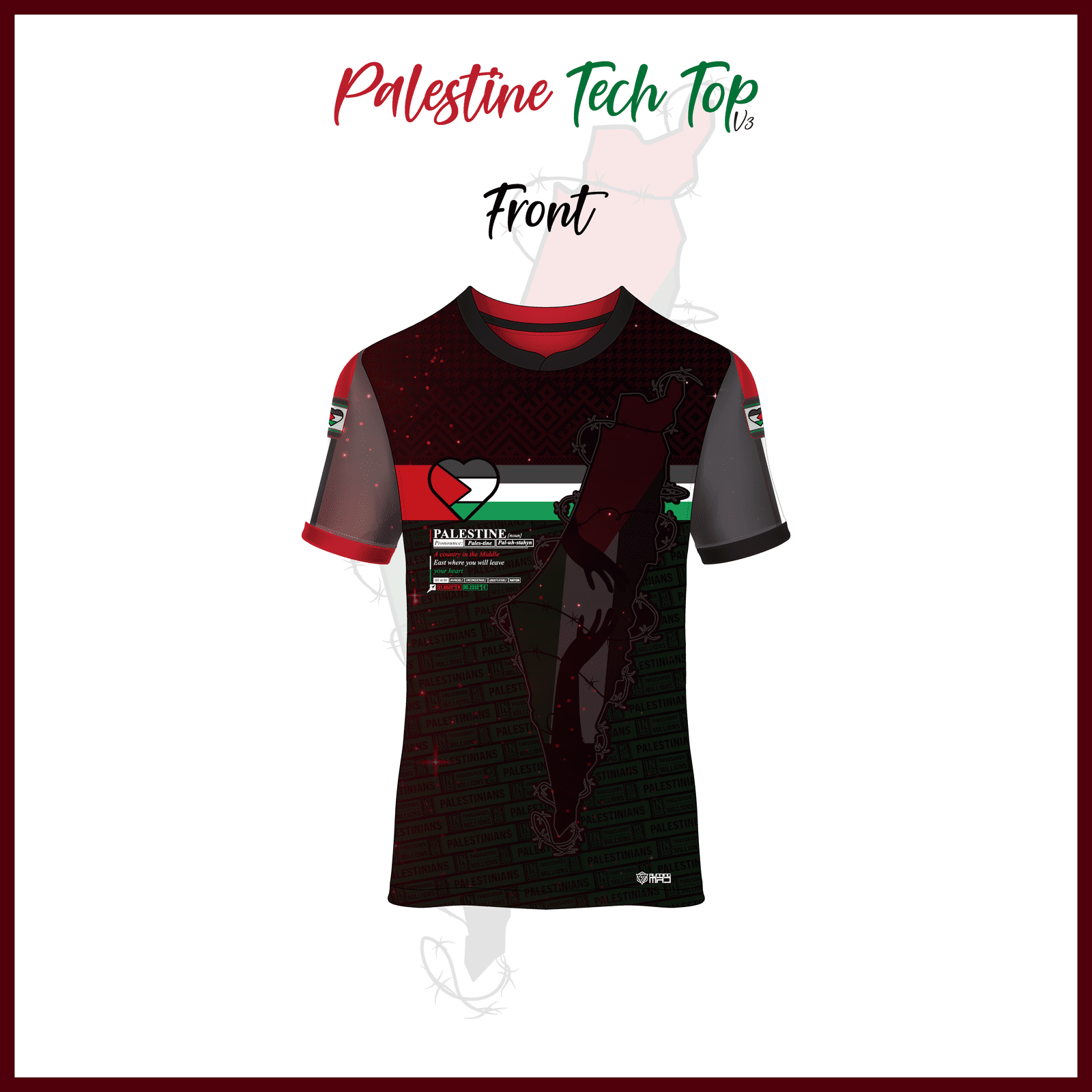 Palestine-Themed Tech Top - Wear Your Support