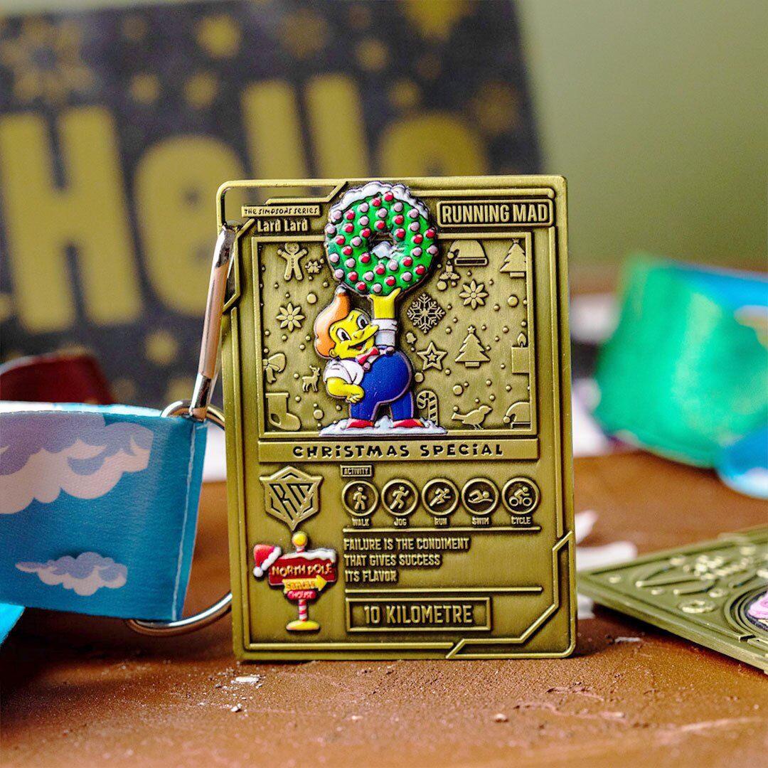 The Simpsons Series Christmas fun challenge medal featuring Lard Lad
