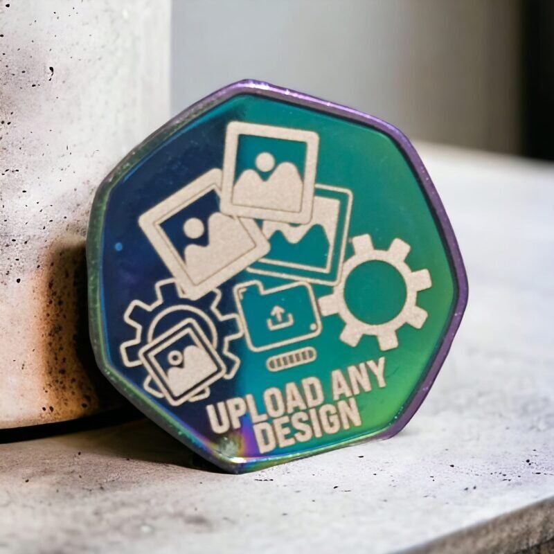 Rainbow-Tinted Hex Coin with Custom Engraving