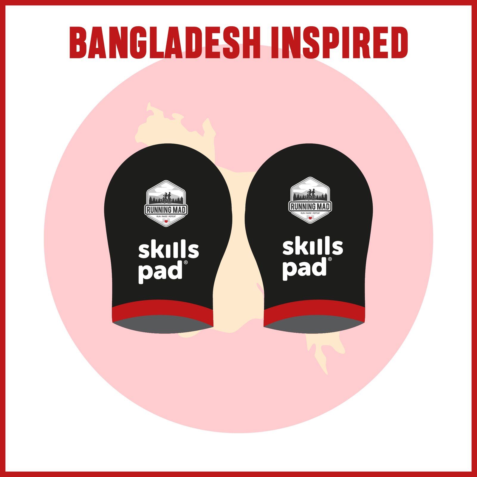 black sleeves with red trim and 'Skills Pad' branding.