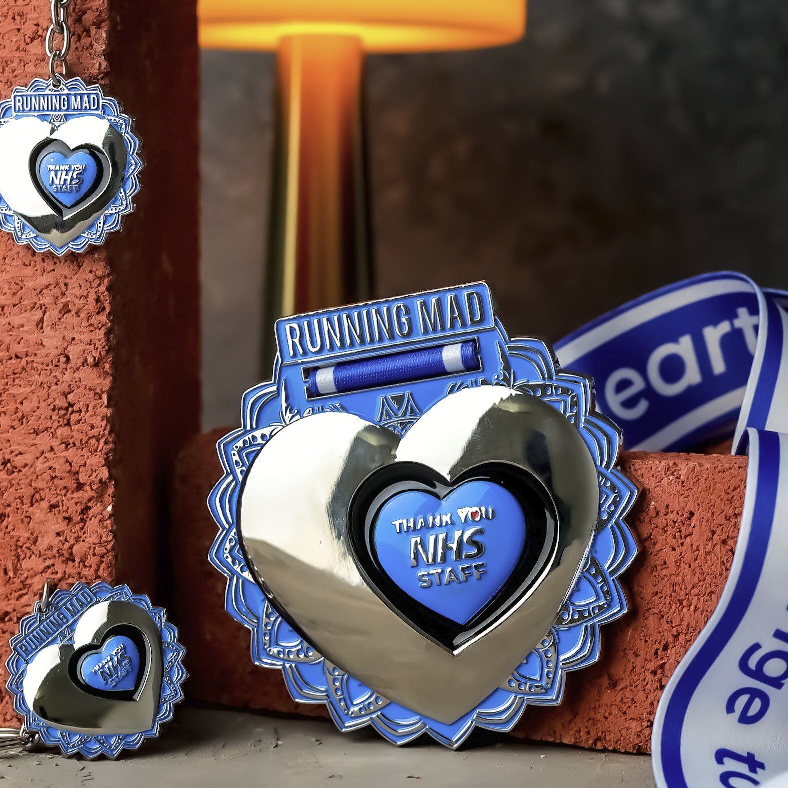 Running Mad's medal on Brick Backdrop