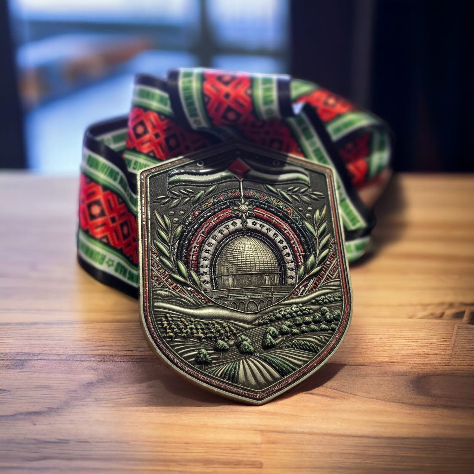 Palestinian Commemorative Medal - Cultural Landmark Collectible - Image 3