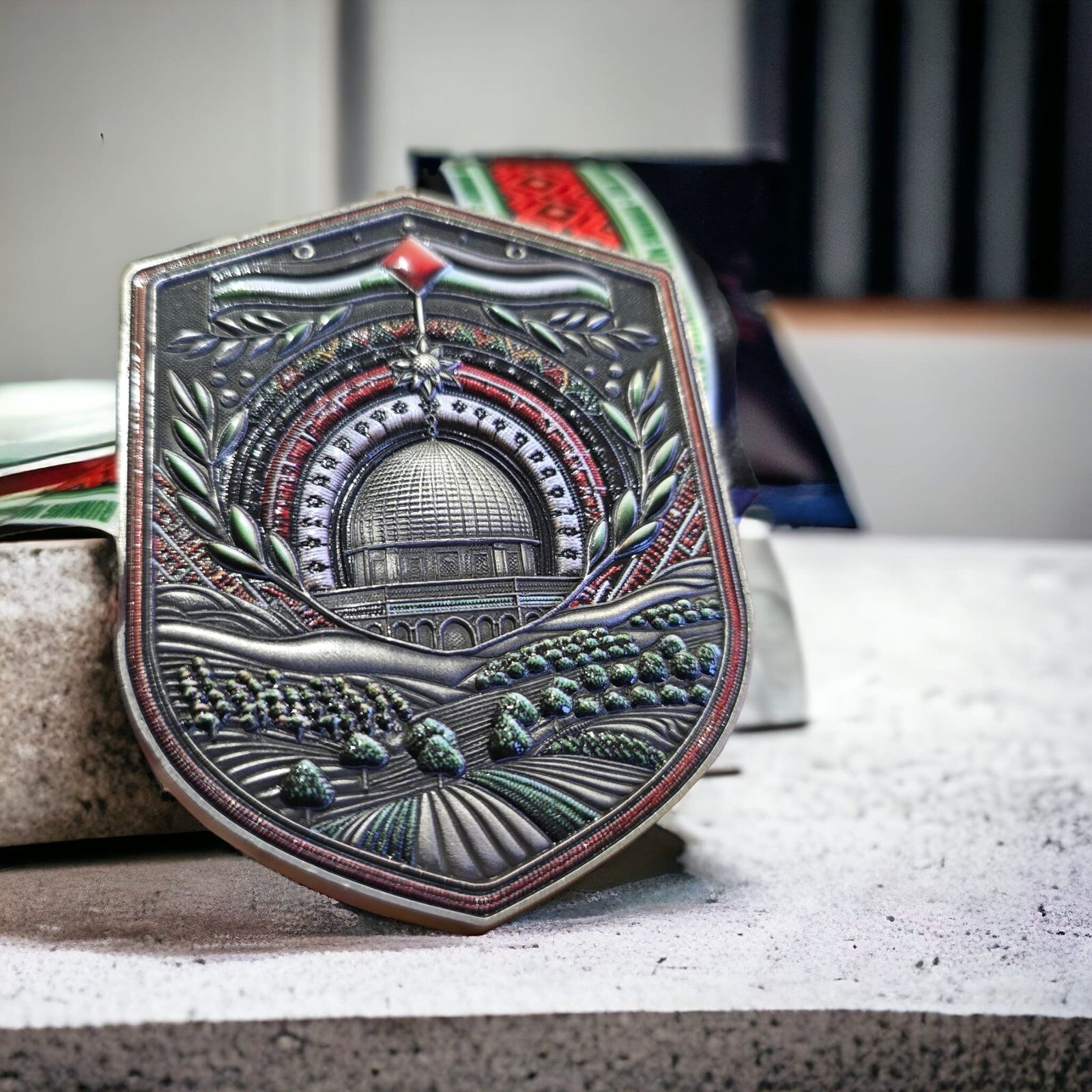 Palestinian Commemorative Medal - Cultural Landmark Collectible - Image 4